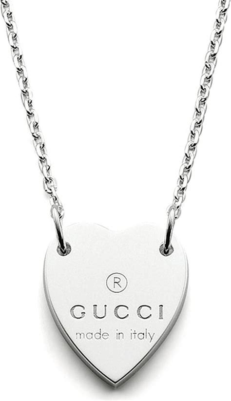 women's gucci heart necklace|heart necklace with gucci trademark.